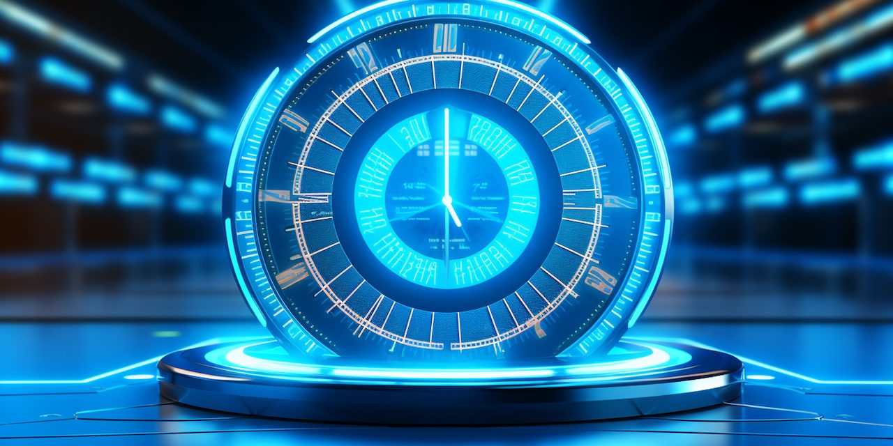 Blue speedometer on blue background. 3d rendering toned image